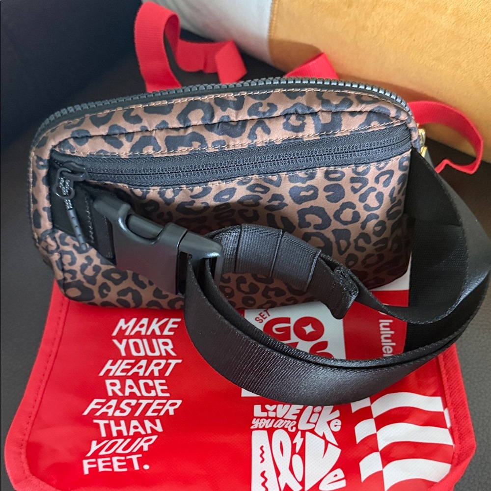 lululemon athletica Leopard Print Crossbody Bag - Brown/Black - Picture 2 of 4